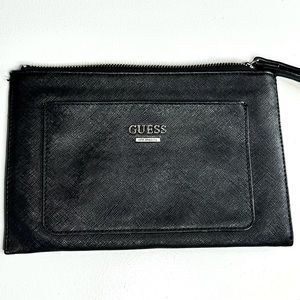 Guess Large Black Wristlet/Clutch, Zip Closure